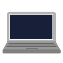A vector drawing of a grey laptop.