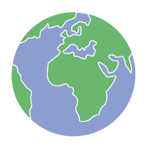 A vector drawing of a globe.