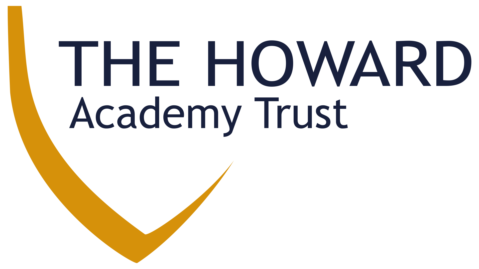 A gold half-shield and accompanying text forms The Howard Academy Trust logo.